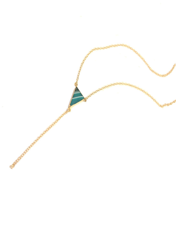 UNICORN AGATE GOLD Y NECKLACE IN TEASING TURQUOISE