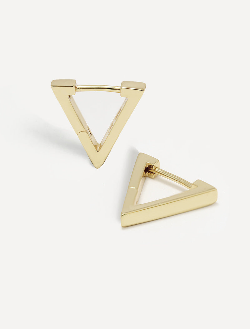 ACHIEVE TRIANGLE GEOMETRIC HUGGIE EARRINGS in Sterling Silver by Sonia Hou Jewelry