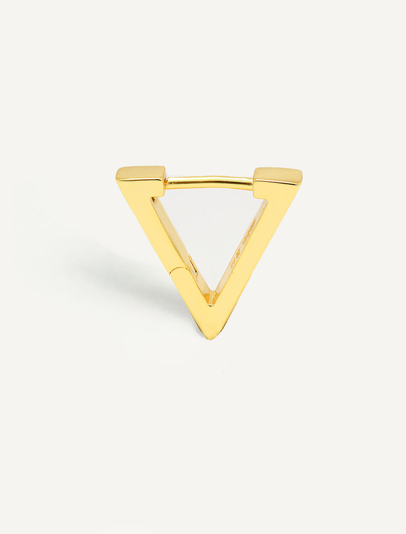 ACHIEVE TRIANGLE GEOMETRIC HUGGIE EARRINGS IN 18K GOLD Over Sterling Silver by Sonia Hou Jewelry