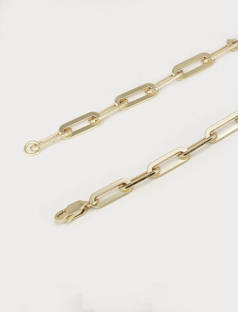 Sterling silver chain layering necklace.  Our medium Essential paperclip link chain necklace is perfect for everyday wear. Designed by AAPI celebrity jewelry designer SONIA HOU.