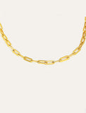18K Gold vermeil (Sterling silver base) chain layering necklace.  Our medium Essential paperclip link chain necklace is perfect for everyday wear. Designed by AAPI celebrity jewelry designer SONIA HOU.