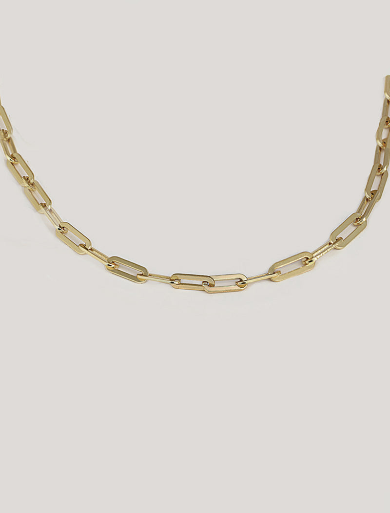 Sterling silver chain layering necklace.  Our medium Essential paperclip link chain necklace is perfect for everyday wear. Designed by AAPI celebrity jewelry designer SONIA HOU.