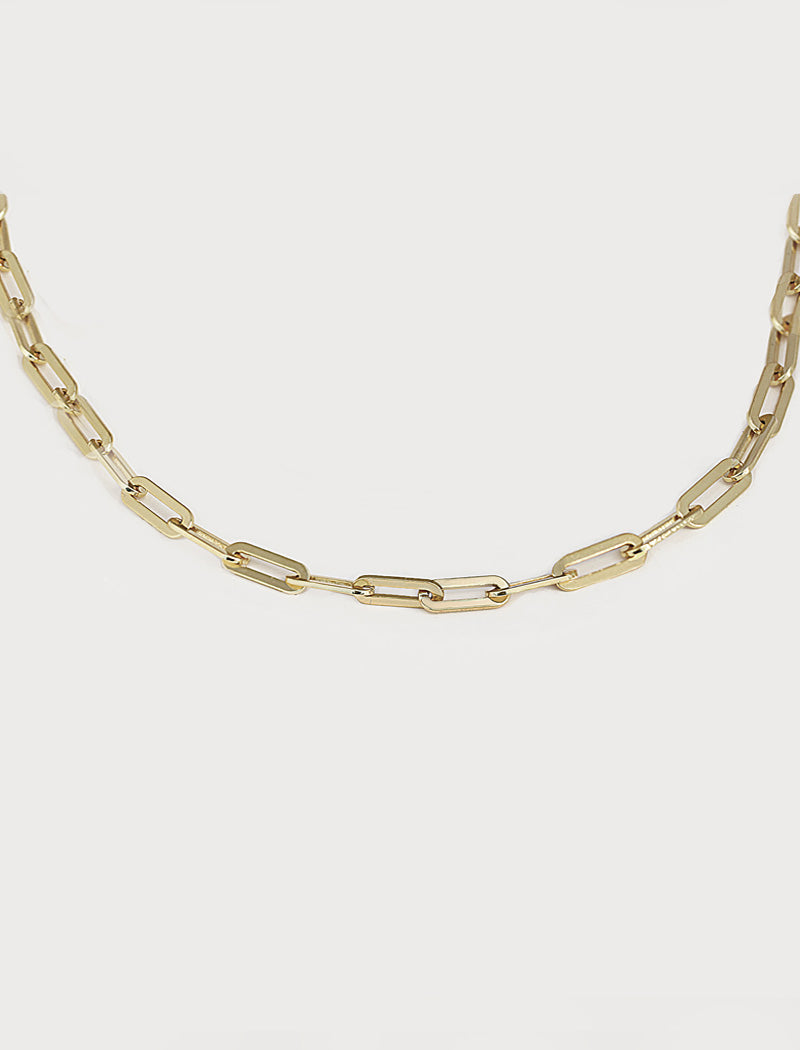 Sterling silver chain layering necklace.  Our medium Essential paperclip link chain necklace is perfect for everyday wear. Designed by AAPI celebrity jewelry designer SONIA HOU.