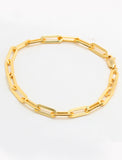18K gold vermeil (sterling silver base) chain bracelet.  Our medium Essential paperclip link chain bracelet is perfect for everyday wear. Designed by AAPI celebrity jewelry designer SONIA HOU.