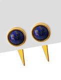 FIRE 24K Gold 3-Way Convertible Blue Earring Jackets In Denim Lapis Lazuli Gemstone by SONIA HOU Jewelry