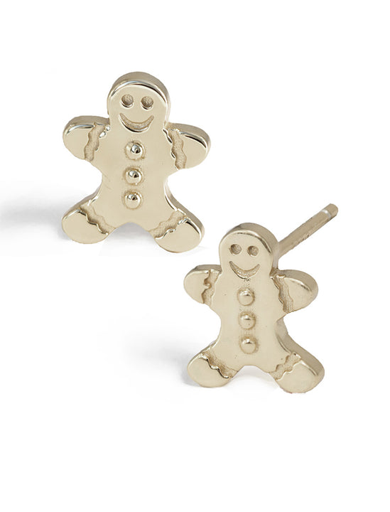 Gingerbread Holiday Festive Christmas Earrings in Sterling Silver by AAPI Celebrity Jewelry Designer Sonia Hou 