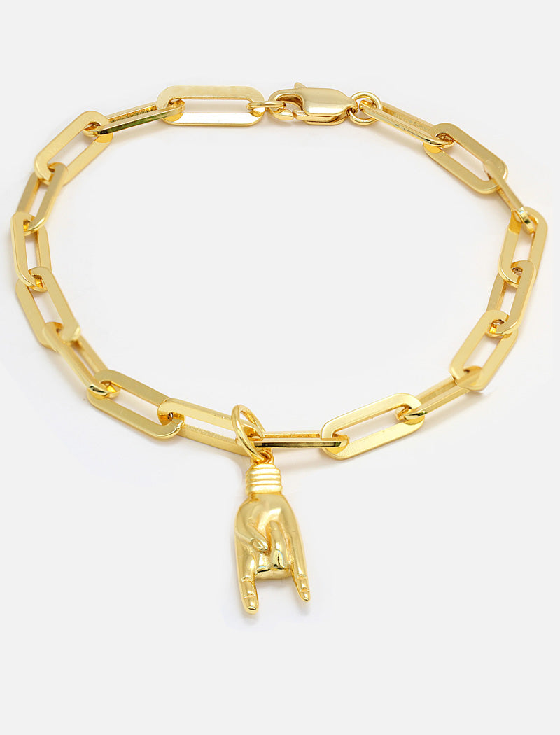 Italian Hand pendant—also known as Mano Cornuta or the “Horned Hand” amulet in 18K Gold Vermeil (sterling Silver base).  Designed for everyone who values inclusivity, diversity, and meaning, it’s a timeless statement of strength and modern style. It's perfect for everyday wear. Designed by AAPI celebrity jewelry designer SONIA HOU.