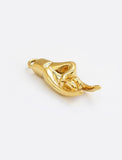 Rooted in ancient Italian tradition, the Italian Hand — also known as Mano Cornuta or the “Horned Hand” — has long been worn as a protective amulet to ward off the Evil Eye and negative energy. Symbolizes strength, defense, and good fortune. Made in 18K gold PVD Stainless Steel. Designed by AAPI celebrity jewelry designer SONIA HOU.

