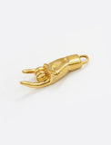 Rooted in ancient Italian tradition, the Italian Hand — also known as Mano Cornuta or the “Horned Hand” — has long been worn as a protective amulet to ward off the Evil Eye and negative energy. Symbolizes strength, defense, and good fortune. Made in 18K gold PVD Stainless Steel. Designed by AAPI celebrity jewelry designer SONIA HOU.
