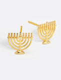 HANUKKAH MENORAH Earrings | 18K Gold Over Sterling Silver