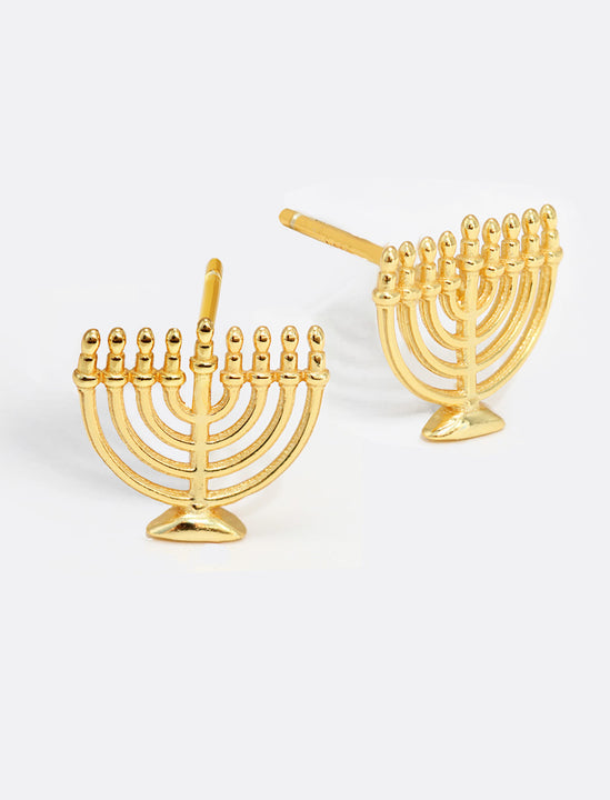 HANUKKAH MENORAH Earrings | 18K Gold Over Sterling Silver