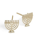 Menorah Jewish Hanukkah Holiday Festive Earrings in Sterling Silver by AAPI Celebrity Jewelry Designer Sonia Hou 