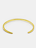 Adjustable minimalist simple Success Thin Cuff Chunky Bold Layering Stacking Statement 2 Way convertible Bangle Cuff Open Bracelet in 18K Gold Vermeil with 925 sterling silver base by Sonia Hou, a celebrity AAPI Chinese demi-fine fashion costume jewelry designer