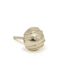 A single silver-toned stud tennis ball earring with a textured, ribbed dome-shaped face and a flat post, shown on a plain white background by Sonia Hou, a celebrity AAPI inclusive demi-fine jewelry designer. Available in 18K Gold Over Sterling Silver, Sterling Silver and 18K Gold PVD Stainless Steel (Waterproof).