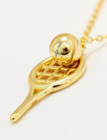 TENNIS Racquet & Ball Chain Necklace