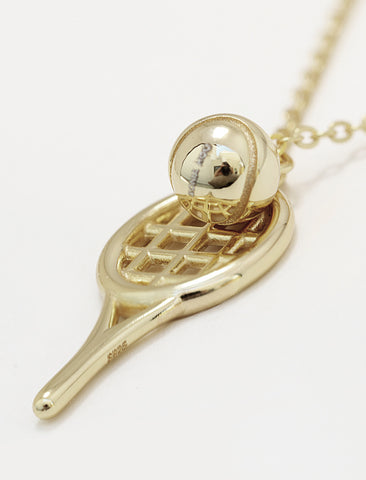 TENNIS Racquet & Ball Chain Necklace