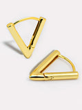 ACHIEVE TRIANGLE GEOMETRIC HUGGIE EARRINGS IN 18K GOLD VERMEIL With Sterling Silver base by Sonia Hou Jewelry