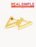 ACHIEVE TRIANGLE GEOMETRIC HUGGIE EARRINGS IN 18K GOLD VERMEIL With Sterling Silver base by Sonia Hou Jewelry
