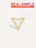 ACHIEVE TRIANGLE GEOMETRIC HUGGIE EARRINGS In Sterling Silver by Sonia Hou Jewelry