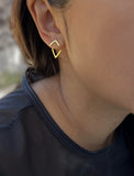 Female Model Wearing TRILL 2-Way Convertible 18K Vermeil Gold Ear Jackets by SONIA HOU Jewelry