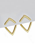 Small modern geometric minimalist simple 2-way convertible TRILL dainty wishbone diamond front back ear jacket stud earrings in 925 sterling silver by Sonia Hou, a celebrity AAPI Chinese demi-fine fashion costume jewelry designer