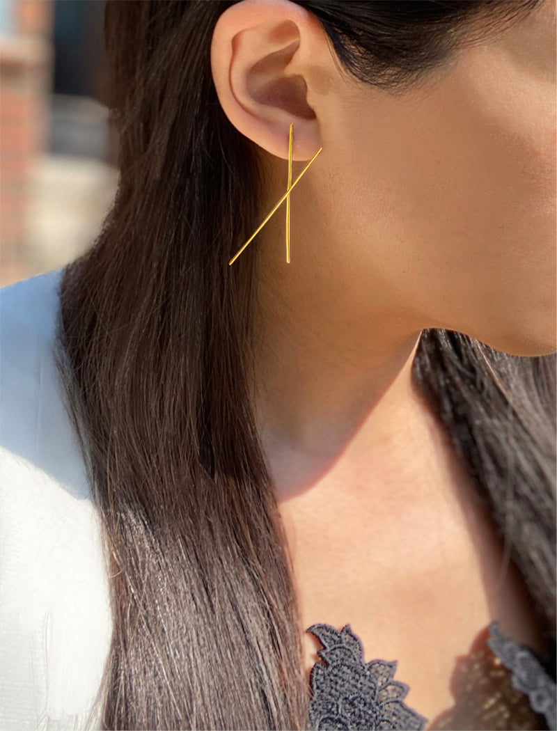 Crazy Asian Collection by Sonia Hou Jewelry featuring Chopstick earrings in 18K Gold Vermeil