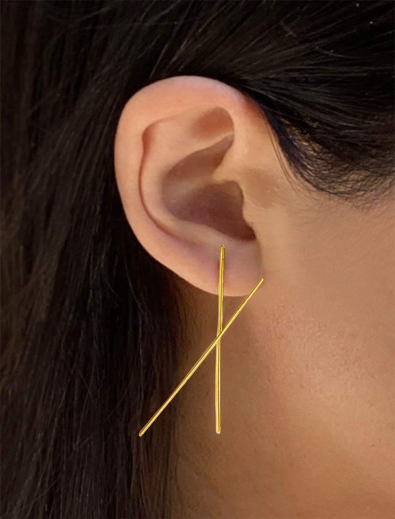 Crazy Asian Collection by Sonia Hou Jewelry featuring Chopstick earrings in 18K Gold Vermeil