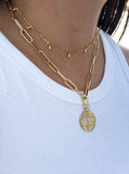 Female Model Wearing Thin RICE Minimalist Chain Necklace in 18K Gold Vermeil by Sonia Hou Jewelry 