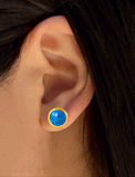 FIRE 3-Way Convertible Gemstone Stud Gold Earring Jackets In Turquoise by SONIA HOU Jewelry