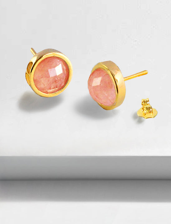 FIRE 3-Way Convertible 24K Gold Pink Earring Jackets In Coral Gemstone by SONIA HOU Jewelry