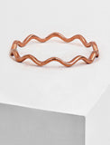 Asian Inspired Thin Wavy Ramen Noodle Stacking Ring in 18K Rose Gold Vermeil with Sterling Silver base by Sonia Hou, a celebrity AAPI Chinese demi-fine jewelry designer