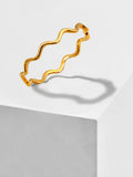 Inclusive Asian Inspired Thin Wavy Ramen Noodle Stacking Ring in 18K Gold Vermeil with Sterling Silver base by Sonia Hou, a celebrity AAPI Chinese demi-fine costume fashion jewelry designer