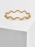 Asian Inspired Thin Wavy Ramen Noodle Stacking Ring in 925 Sterling Silver base by Sonia Hou, a celebrity AAPI Chinese demi-fine jewelry designer