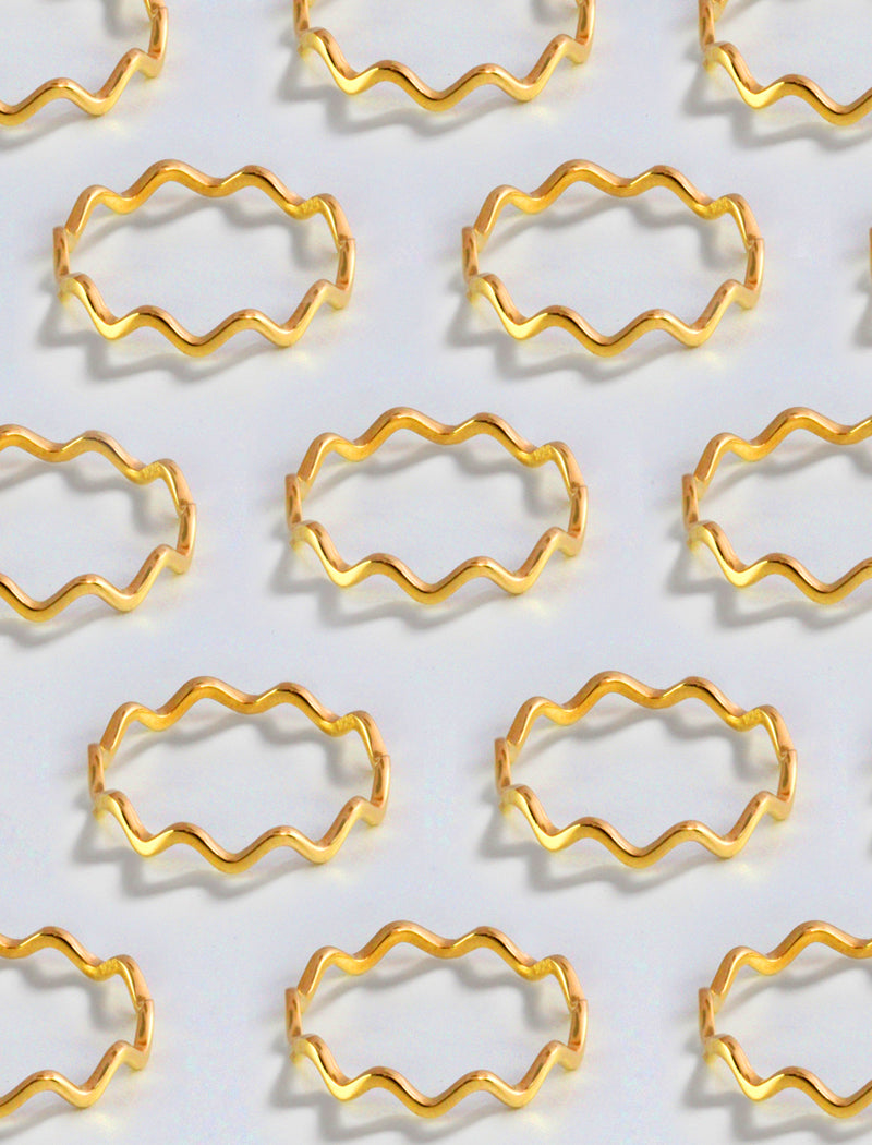 Crazy Asian Collection by Sonia Hou Jewelry featuring Noodle Rings in 18K Gold Vermeil