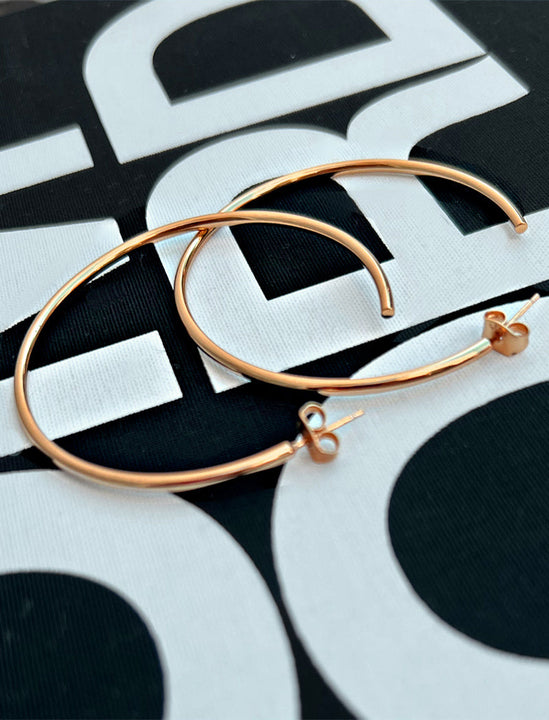PERFECT Hoop Earrings in 18K Rose Gold Vermeil - Sterling Silver base -  by SONIA HOU Jewelry displayed on Tom Ford book