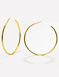 Big medium large thin round circle PERFECT 50mm or 2 inch hoop stacking lightweight everyday statement earrings in 18K gold vermeil with a 925 Sterling Silver base by Sonia Hou, a celebrity AAPI Chinese demi-fine jewelry designer
