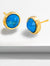 FIRE TURQUOISE ROUND STUDS IN 24K GOLD