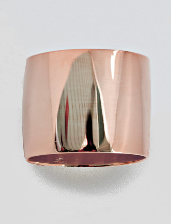 RICH THICK CIGAR BAND RING | 18K ROSE GOLD OVER STERLING SILVER