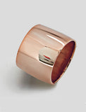 RICH wide  thick bold chunky statement cigar band ring in 18K rose gold vermeil with a 925 sterling silver base by Sonia Hou, a celebrity AAPI Chinese demi-fine jewelry designer