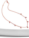 Inclusive Asian inspired thin Rice bead minimalist chain layering stacking necklace in 18K rose gold vermeil with sterling silver base by Sonia Hou, a celebrity Chinese AAPI demi-fine jewelry designer