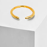 Adjustable minimalist Success Simple Midi Thick Chunky Thin Bold Layering Stacking Statement 2 Way Convertible Band Open Ring in 18K Gold Vermeil with sterling silver base by Sonia Hou, a celebrity AAPI Chinese demi-fine fashion costume jewelry designer