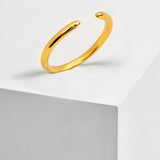 Adjustable minimalist Success Simple Midi Thick Chunky Thin Bold Layering Stacking Statement 2 Way Convertible Band Open Ring in 18K Gold Vermeil with sterling silver base by Sonia Hou, a celebrity AAPI Chinese demi-fine fashion costume jewelry designer