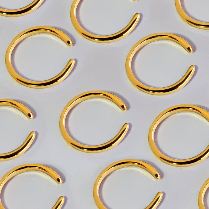 Adjustable minimalist Success Simple Midi Thick Chunky Thin Bold Layering Stacking Statement 2 Way Convertible Band Open Ring in 18K Gold Vermeil with sterling silver base by Sonia Hou, a celebrity AAPI Chinese demi-fine fashion costume jewelry designer